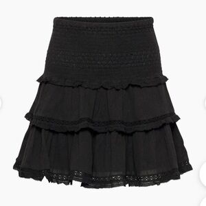 Aritzia Sunday Best Women's Paloma Black Ruffle Skirt coquette Bow loveshacfancy